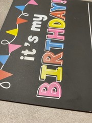 New Birthday Chalkboard Sign Reusable Kids Photo Prop Black Its My Birthday Ages
