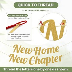 New Home New Chapter Housewarming Decorations Set, Sage Green Gold Boho Welco…