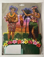Tiki Party Decorations Center Piece, Letter Banner, Table Fringe /Some VTG/ Lot