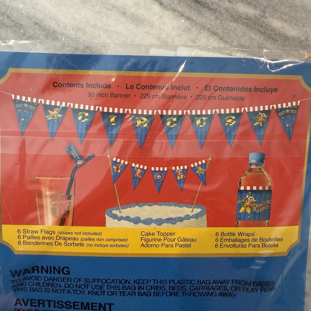 Ringling Brothers Barnum & Bailey Circus Birthday Party Decorations Banner 26pc