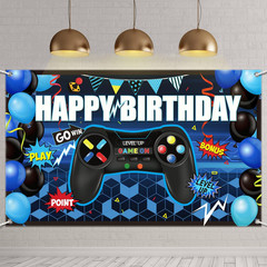 Video Game Happy Birthday Backdrop Game on Birthday Banner Level