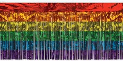 Metallic Plastic 1 Ply Rainbow Table Skirt Pride Decorations LGBQT Tableware 30″