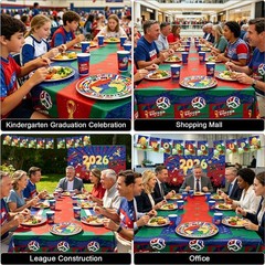 Party Decorations for World Cup 2026, 82 PCS Soccer Theme Supplies Blue