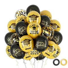 Graduation Balloons 2026 Grad Party Decoration, 50pcs 12 Inch Black and Gold …