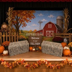 2-PC Photo Realistic Life-Sized Hay Bales Printed Cardboard Standing Props #216