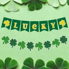 St Patricks Day Banner Garlands St Patricks Day Decorations Lucky Banner Garl…