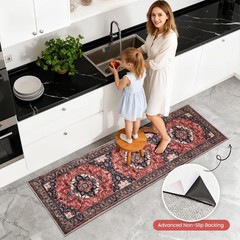 Kitchen Rug Set 3Pcs, Boho Rug Sets Non Slip Washable for Floor Thick Farmhou…