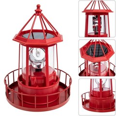 Solar Rotating Lighthouse LED Light for Garden Patio Pathway and Lawn Lighting