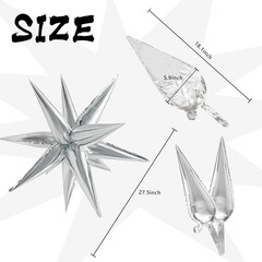 60Pcs Silver Star Balloons Birthday Decorations Explosion Mylar Balloons 12 S…