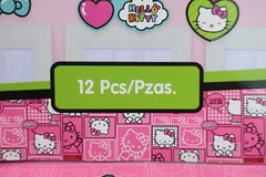 Hello Kitty Birthday Party Decoration 2 x 12 Piece Swirl & 8 Pack Invitation Set