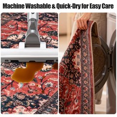 Kitchen Rug Set 3Pcs, Boho Rug Sets Non Slip Washable for Floor Thick Farmhou…