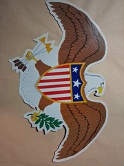 Vtg Amscan large 19″ Patriotic American Eagle Decoration Classroom History Theme