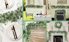 2 PCS Artificial Eucalyptus Garland 5.9FT Faux Silver Dollar Greenery Garland