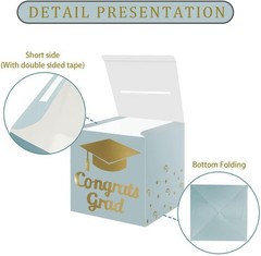 Breyish Blue Graduation Party Cardboard Box Holder