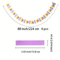 Colorful Paper Banner Decoration Set | Party Holiday Decoration Rainbow Hanging