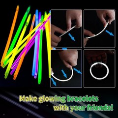 100 Pack 8” White Glow Sticks Bulk with 100 Connectors Neon Glow In The Dark …