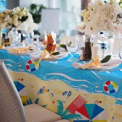 Plastic Tablecloth 3-Pack Waterproof Hawaiian Summer Birthday Pool Party Decor