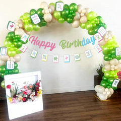 Mahjong Party Decorations, Mah Jong Happy Birthday Banner for Birthday Party Sup