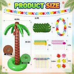 Hawaiian Luau Party Decorations Kit – 60PCS Tropical Summer 62.2 inches