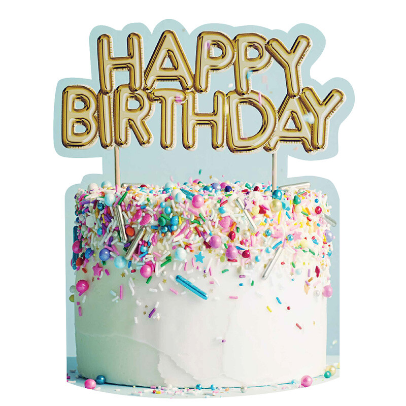 HAPPY BIRTHDAY CAKE 23″ Tall Plastic Outdoor YARD SIGN Decor FREE SHIPPING