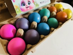 1 Dozen Confetti Filled Easter Eggs (12 Eggs) CASCARONES Colorful Fiesta Party