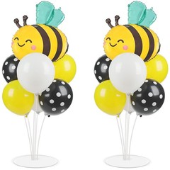 Bee Birthday Party Balloons Stand Kit 2 Sets with 2 Bumble Bee Foil Balloons …