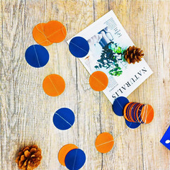 Orange Blue Circle Dots Party Garland Banner Decoration Polka Dots Paper Streame