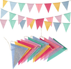 Pastel Pennant Banner Flags 4 Strings Triangle Garland Birthday Classroom Decor