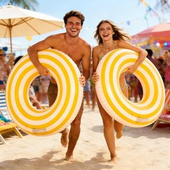 2PCS Floats for Adults Rings Lollipop Striped Pool Float Large Swim Ring for …