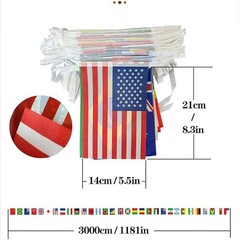 100 Countries String Flag, International Bunting Pennant Banner, Decoration f…