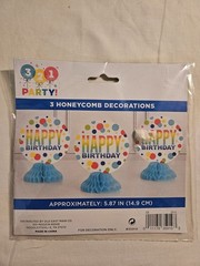 NEW 321 Party 3 Honecomb Centerpiece Table Happy Birthday Party Decorations
