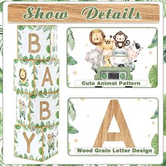 Baby Boxes for Baby Shower Decorations – 4pcs Sage Green Woodland Animal Ball…