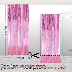 Metallic Foil Fringe Tinsel Curtains – 2 Pack 3.28 x 6.56 ft Party Backdrop
