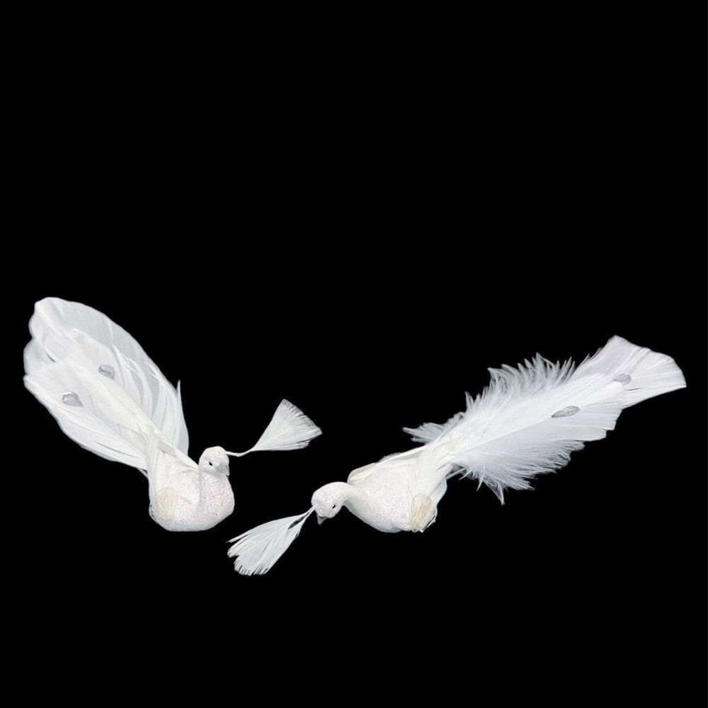 1 Set Artificial Peacock Bird Glitter Gems Accent Decor Foam Feather Floral Arts