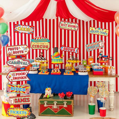 24 Pieces Carnival Decorations Circus Party Directional Sign Welcome to the Circ