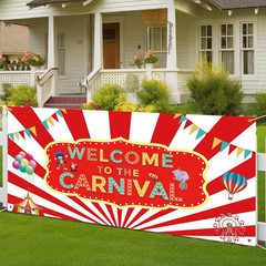 Welcome to the Carnival Banner Carnival Decorations Circus Party Supplies Backdr