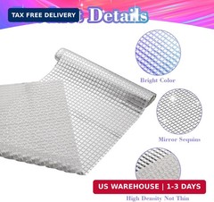 4 Packs Glitter Disco Party Table Runner 12 x 108 Inches Mirror Silver Foil Deco