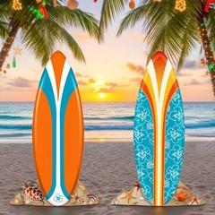 2 Pcs Life Size Surfboard Cutouts – Summer Beach Decor for Photo Booth & Parties