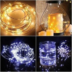 20 White LED Fairy String Light Weatherproof Wire w/ Timer 6ft Battery Operated