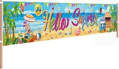 Durable Polyester Hello Summer Banner – 118 x 20 Inch for Outdoor Fun