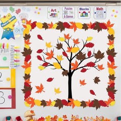 Fall Leaves Paper Cutouts Maple Leaf Bulletin Board Decor Craft 280 PCS