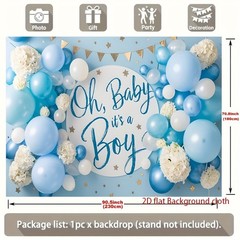 2D flat Banner, 1pc, Baby Shower Party Background Decoration Background Photo ☋