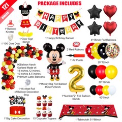 Mickey Mouse Theme 2nd Birthday Party Supplies Decoration Birthday Banner