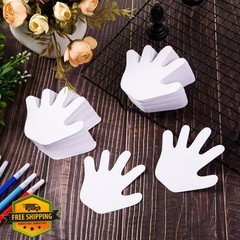 MixTeach White Hand Cutouts Paper 200 Pcs Kids Craft