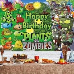 Plants vs Zombies Party Supplies Birthday Decor Banner Backdrop Vinyl 7x5ft