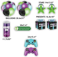 VictoryStore Video Gamer Birthday Decorations Set Video Game Themed Birthday…
