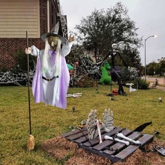 Halloween Animated Hovering Witch Animatronics Halloween Decorations Outdoor AE