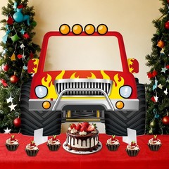 35×31 Inch Foam Monster Theme Photo Booth Prop Red Racing Car Party Decoratio…