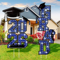 7 Pcs 2026 Graduation Decorations Yard Signs Congrats Grad Lawn Decor Class of 2