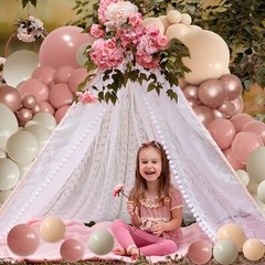 PERPAOL 154pcs Dusty Rose Pink Blush Balloons Garland Arch Kit Baby in Bloom …